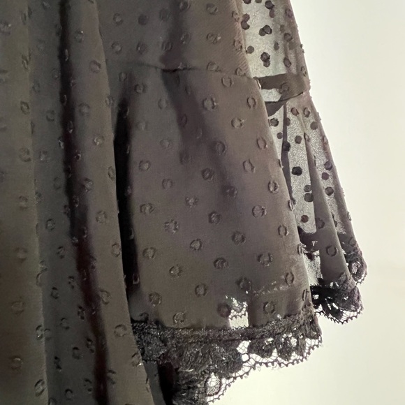 ZARA SEMI-SHEER SWISS DOT BLOUSE BLACK | 8741/049  Size M New Without Tags - Picture 7 of 9